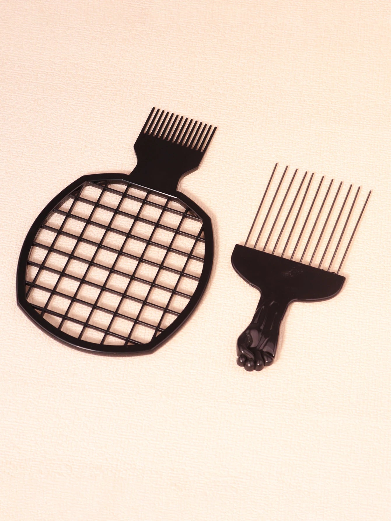 African Curling Comb Set with Steel Needle Comb and African Curling Comb, Salon Styling Tool Special for real hair wigs