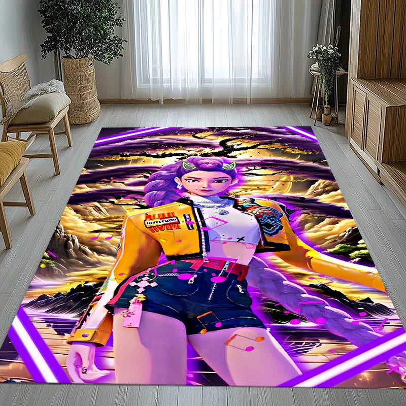 K-Pop Demon Hunters Golden Saja Boys Living Room Non-Slip Area Rug Soft Carpet for Bedroom Playroom Sofa,Home Decor Doormat