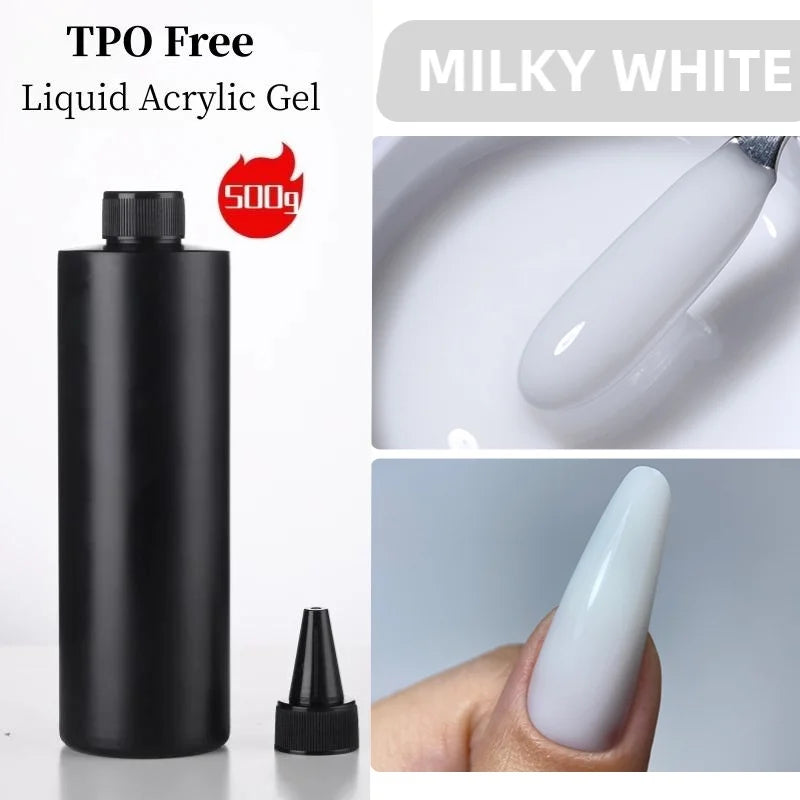 MSHARE 500g Liquid Acrylic Gel Acrygel TPO Hema Free Builder Nail Gel For Nails Extension Constuction Self Level Soak Off UV LED
