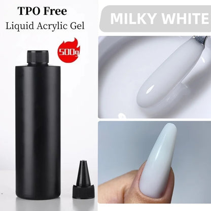 MSHARE 500g Liquid Acrylic Gel Acrygel TPO Hema Free Builder Nail Gel For Nails Extension Constuction Self Level Soak Off UV LED