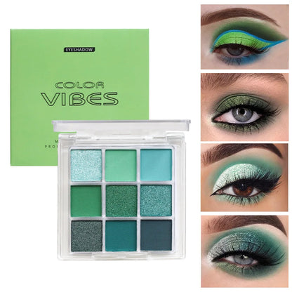 9-Grid Multi-color Eyeshadow Palette Glitter Pearlescent Matte Eye Shadow Shimmer Long Lasting Women Eye Makeup palette Cosmetic