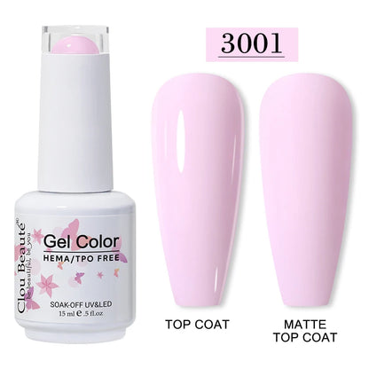 Clou Beaute 15ml Red Color Gel Polish Vernis Semi Permanent UV Varnish Gel Nail Polish Hema TPO Free Nails Art Manicure TOP BASE