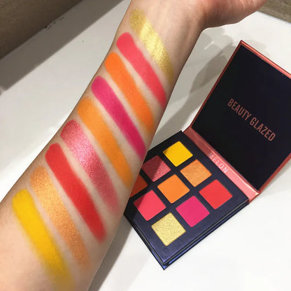 Beauty GLAZED Eyeshadow Palette 9 Color Shimmer Matte Longlasting Waterproof Palette Makeup