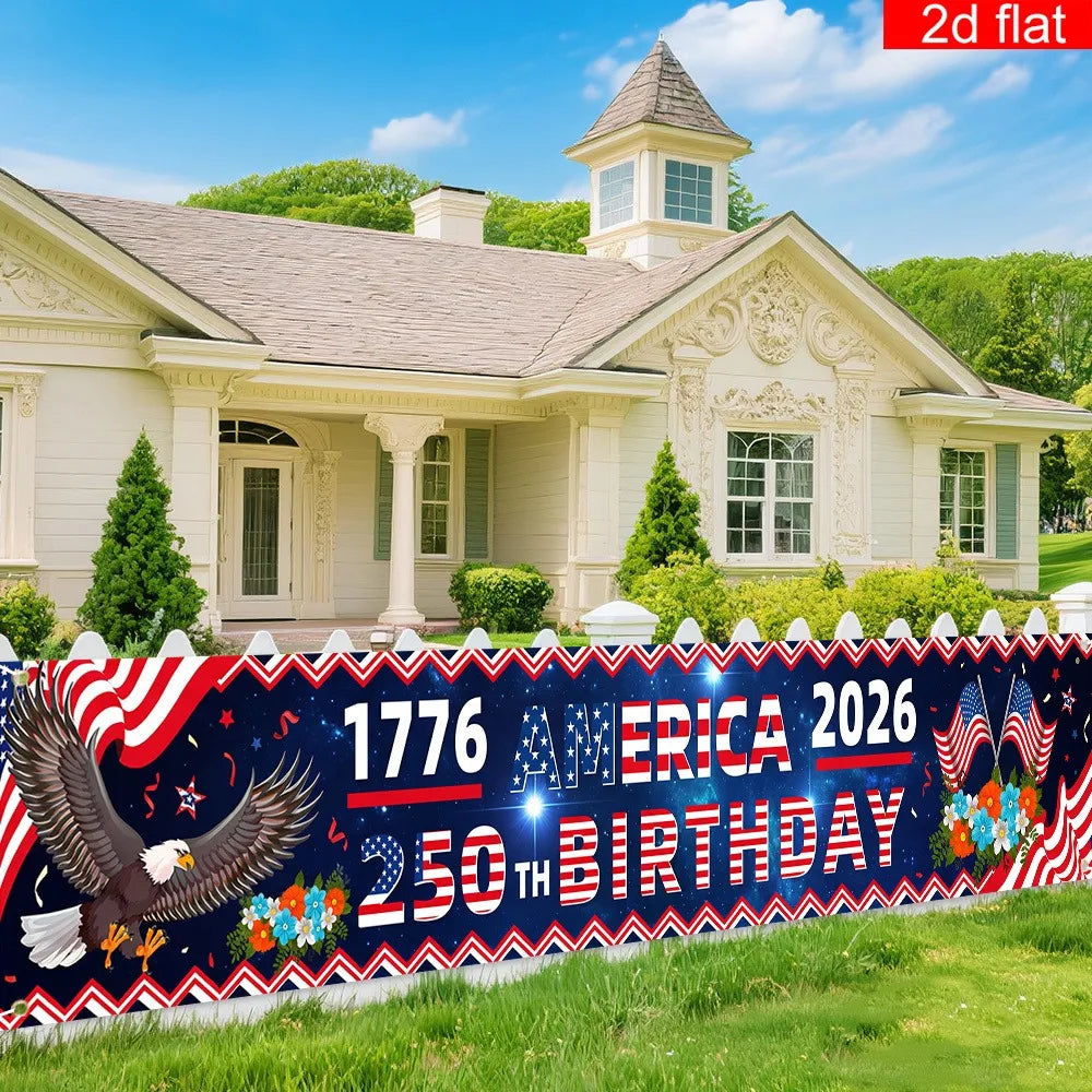 America 250 Years Yard Sign Long-Lasting Patriotic Decorations Banner 4th Of July Party Banner Vibrant For Wall Independence Day
