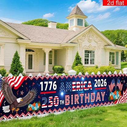 America 250 Years Yard Sign Long-Lasting Patriotic Decorations Banner 4th Of July Party Banner Vibrant For Wall Independence Day