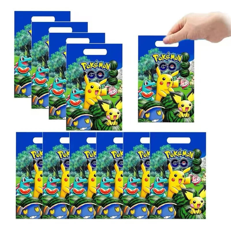 Pikachu Theme Party Disposable Gift Bag, Candy Bag, Children's Party Decoration and Organizing Supplies
