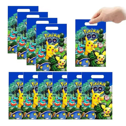 Pikachu Theme Party Disposable Gift Bag, Candy Bag, Children's Party Decoration and Organizing Supplies