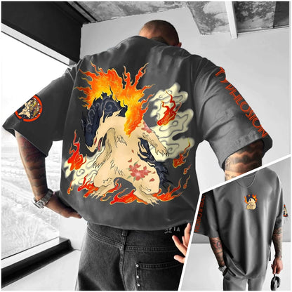 Bandai Pokémon World Harajuku Style Oversized Anime Print Adult Kids T-Shirts Summer Quick-dry Comfy Casual Light Plus Size