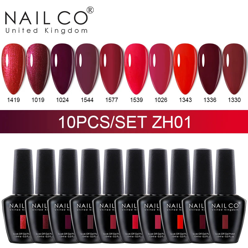 NAILCO 15ml 30/20/10pcs/Set UV Gel Nail Polish Semi Permanent Esmalte Vernis LED Gel Varnish Soak Off Nail Art All For Manicure