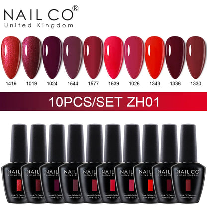 NAILCO 15ml 30/20/10pcs/Set UV Gel Nail Polish Semi Permanent Esmalte Vernis LED Gel Varnish Soak Off Nail Art All For Manicure