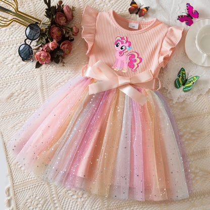 Official My Little Pony "Rainbow Magic" Princess Dress: Lavender Ribbed Bodice & Sequin Tulle Tutu