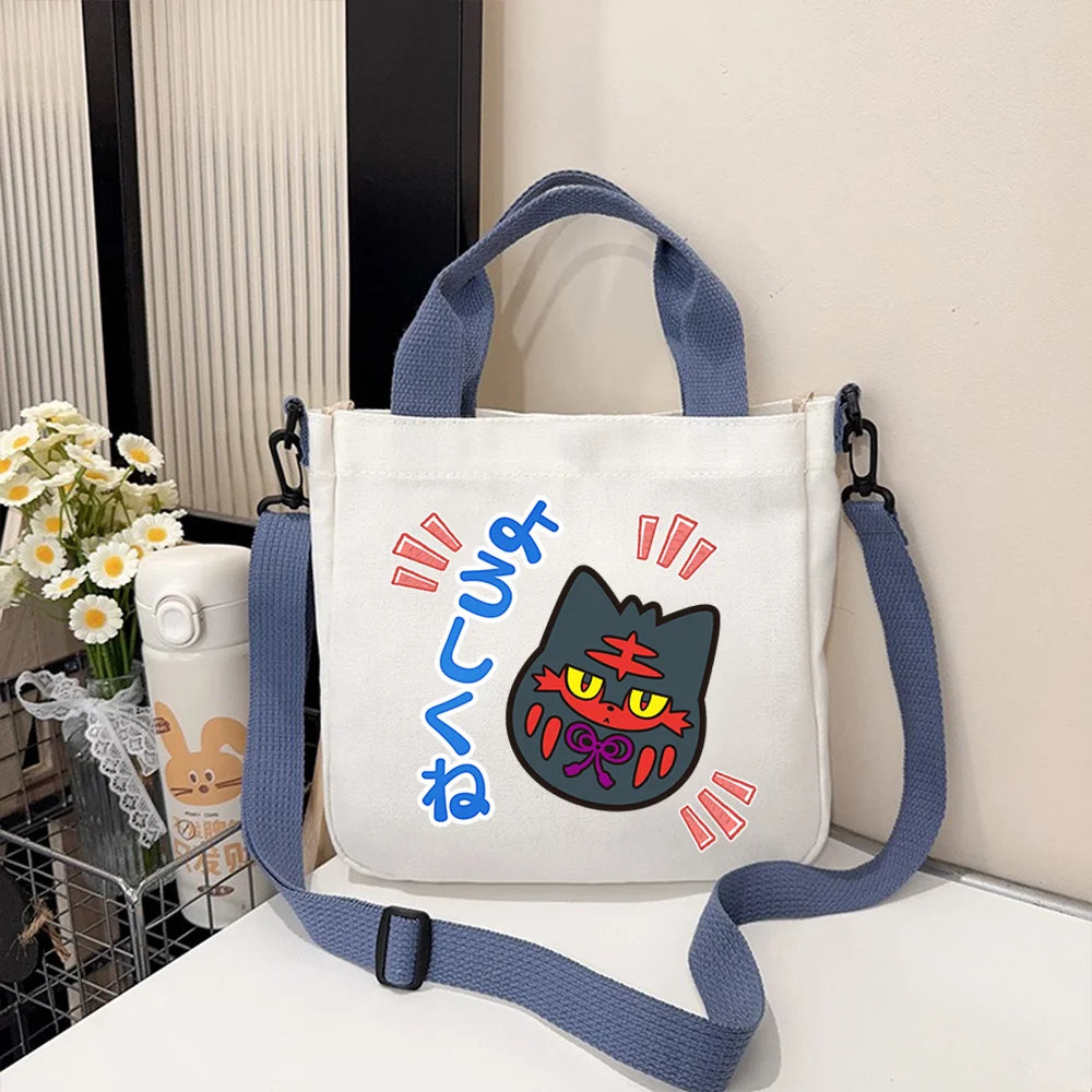 Pokémon Handbag Cartoon Children's Shoulder Bag Boys Girls Tote Bag Child Canvas Handbags Anime Crossbody Bag New Kids Gifts