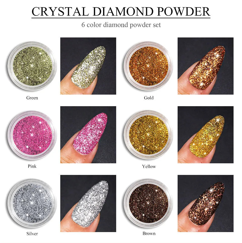 LIMEGIRL 24PCS Gel Nail Polish kit with Nail Art Diamond Powder UV  Soak Base Coat Gel for Nail Art DIY Design Gel Varnish Kit