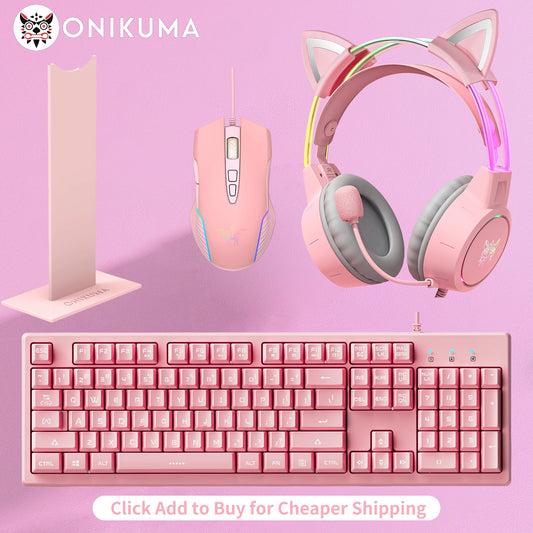 ONIKUMA RGB Gaming Headset with Cat Ears 🎮🐱