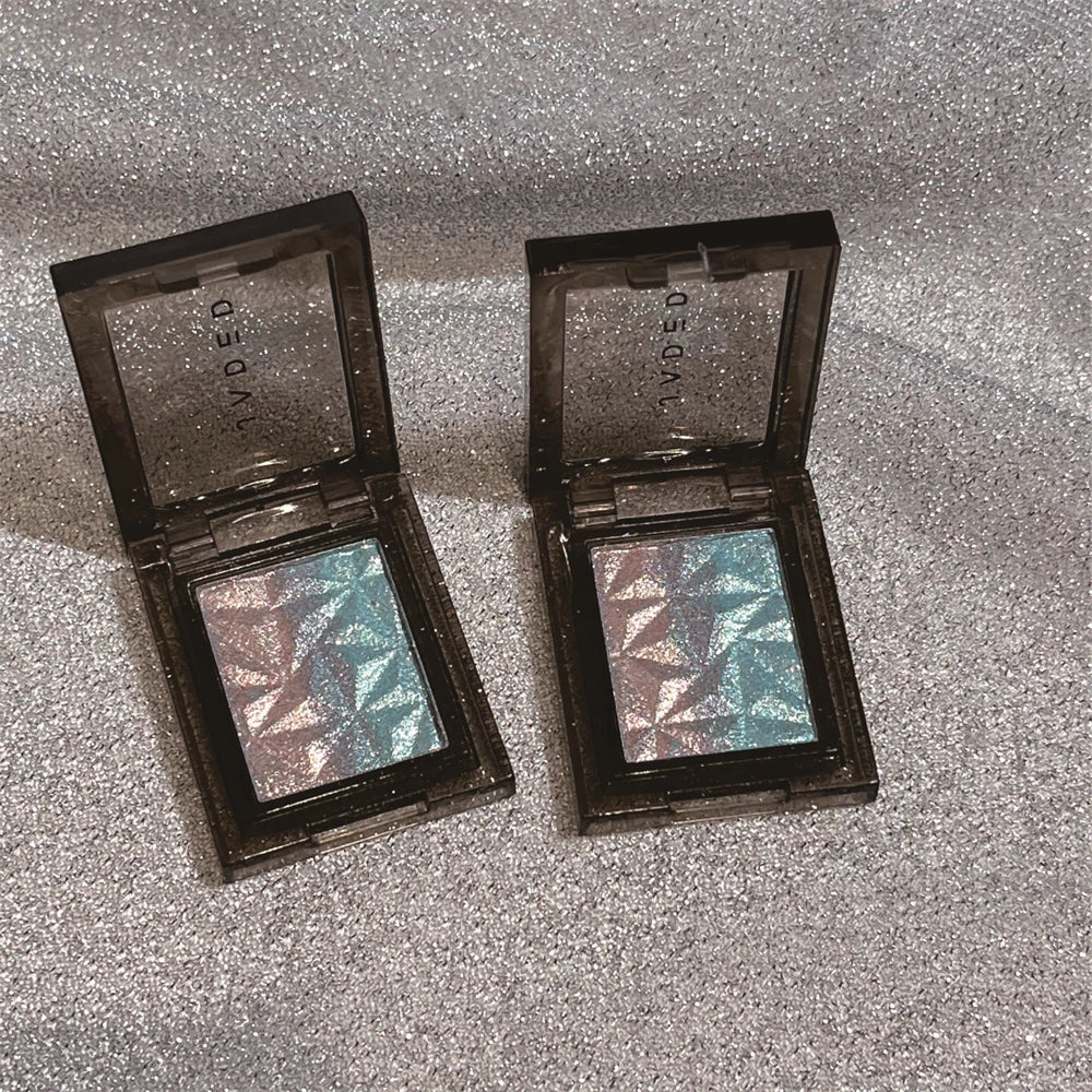 Chameleon Gradient Eyeshadow Palette Glitter Smokey Silver Blue Highlighter Metallic Pearlescent Eyes Makeup Lasting Brightening