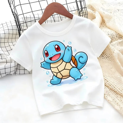 T-shirt with Pokémon Jigglypuff print for summer 2026, loose 100% cotton T-shirt for travel, games, and Y2k sports