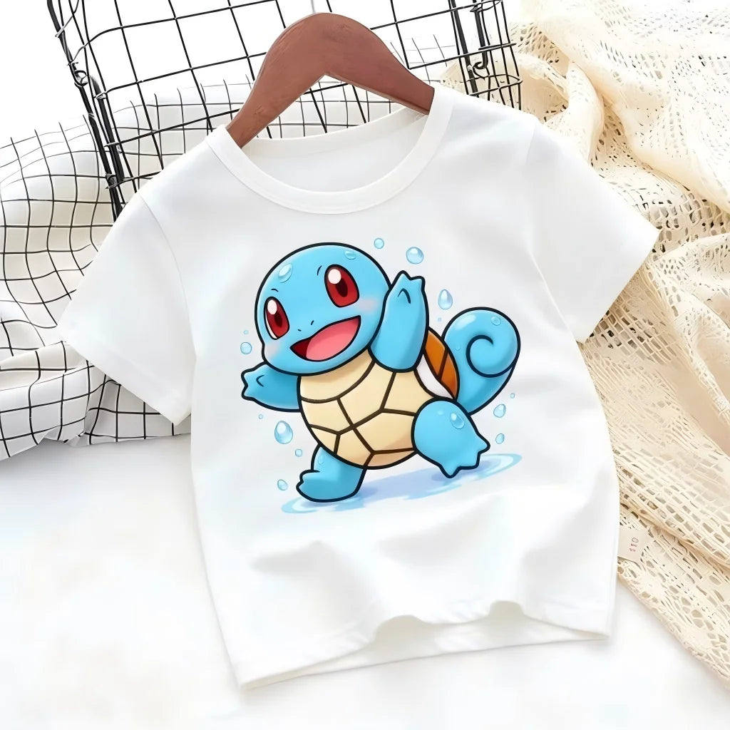 T-shirt with Pokémon Jigglypuff print for summer 2026, loose 100% cotton T-shirt for travel, games, and Y2k sports