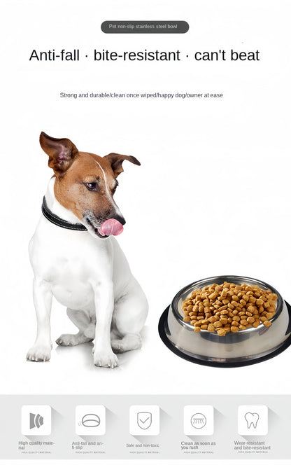 Pet Dog Cat Stainless Steel Bowl Pet Feeding Bowl Cat and Dog Drinking Bowl Metal Feeder Bowl Durable Easy To Clean Pet Supplies