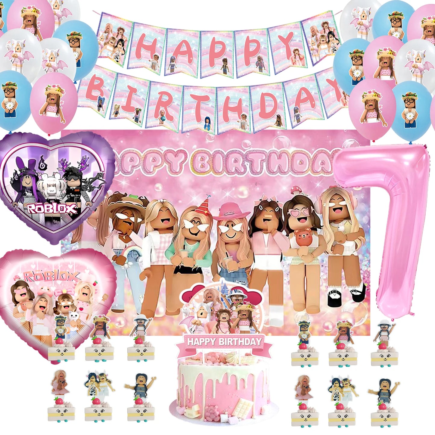 Roblox Birthday Party Decoration Set