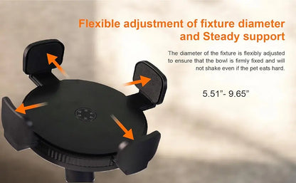 Adjustable Elevated Dog Bowl Stand with Non-Slip Base 3 Height Tilt Settings 14-24.5cm Bowls Stainless Steel Dish for Dogs Cats