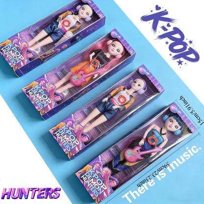60cm Large Musical Plastic Kpop  Dolls | Posable Moving Eyes Rumi Mira Zoey Princess DIY Birthday Gifts