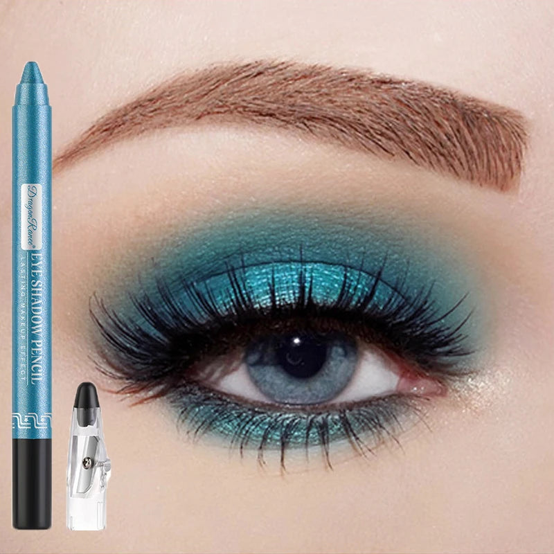 Metallic Blue Pearlescent Eyeshadow Pencil Stick Lasting Waterproof Smoky Glitter Grey White Purple Eye Shadow Highlighter Pen