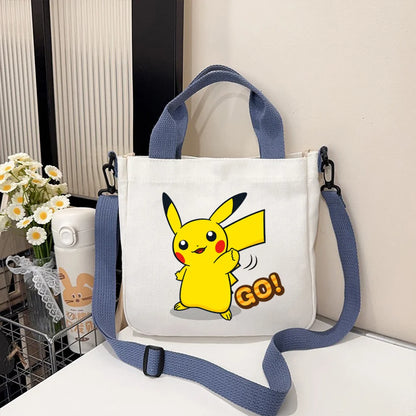 Pokémon Handbag Cartoon Children's Shoulder Bag Boys Girls Tote Bag Child Canvas Handbags Anime Crossbody Bag New Kids Gifts