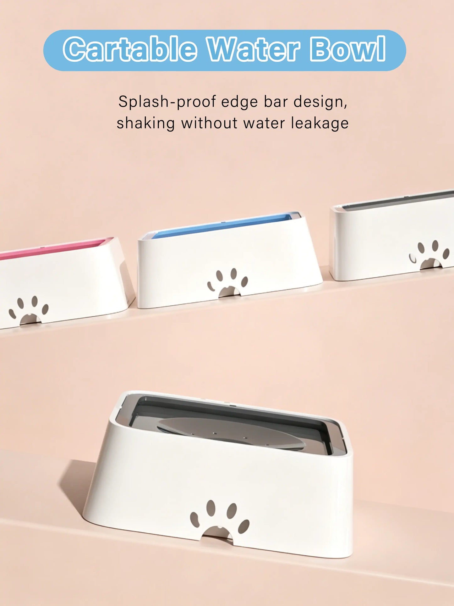 Floating Pet Bowl Dog 1L Cat Water Dispenser ABS Plastic Pet Drinking Bowl for Long-Haired Pets Drinking Dispenser with Filter