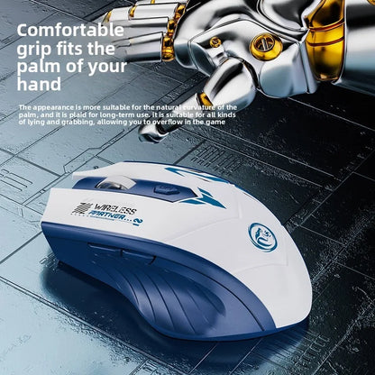 Wireless Mouse Dual Mode 2.4G Bluetooth-compatible Rechargeable Glow Mouse Noiseless Cordless Computer Mice for PC Laptop