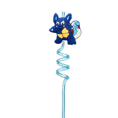 FUNISM Pikachu series cartoon creative spiral straws decorate party reusable colorful straws