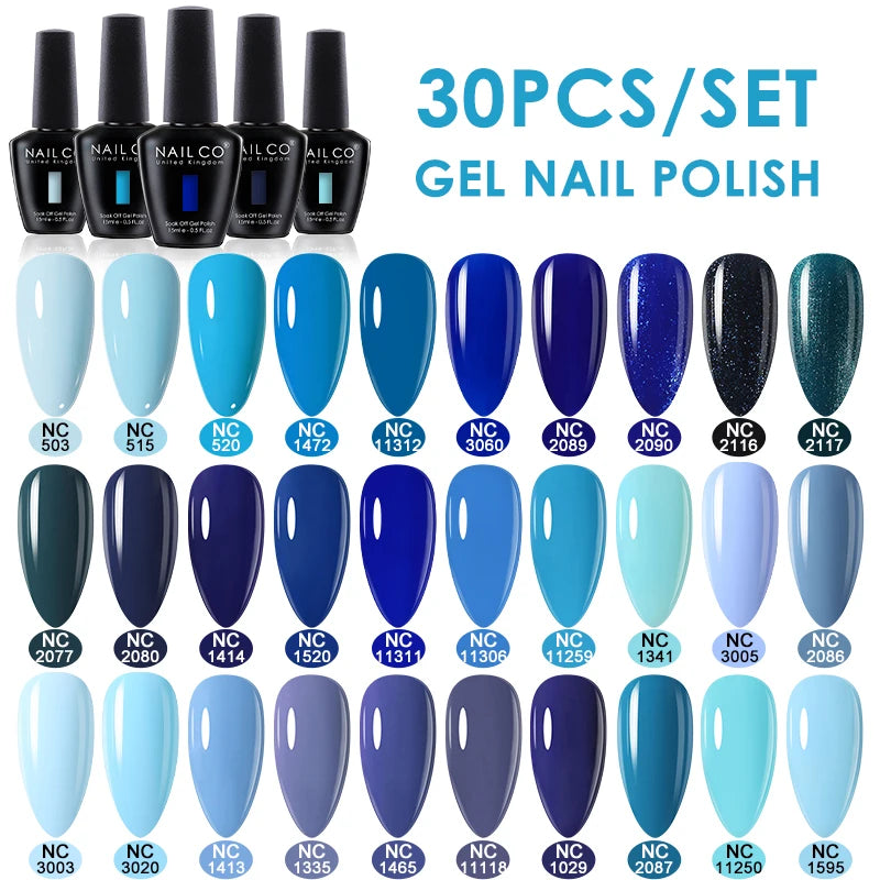 NAILCO 15ml 30/20/10pcs/Set UV Gel Nail Polish Semi Permanent Esmalte Vernis LED Gel Varnish Soak Off Nail Art All For Manicure
