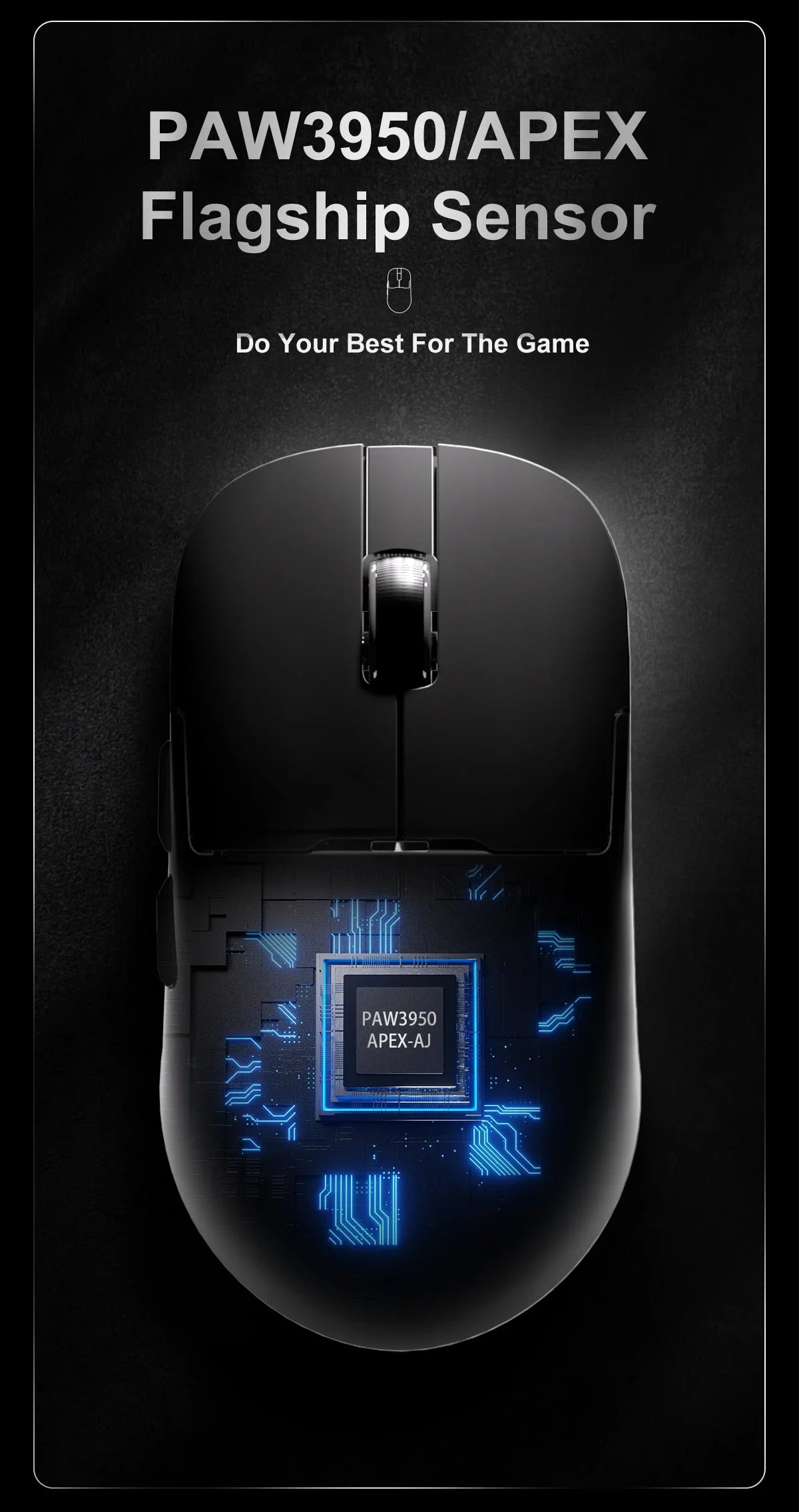 AJAZZ AJ159 APEX Paw3950 Wireless Mouse with RGB Magnetic Charging Base Lightweight Wired Bluetooth Gaming Mouse for PC Laptop