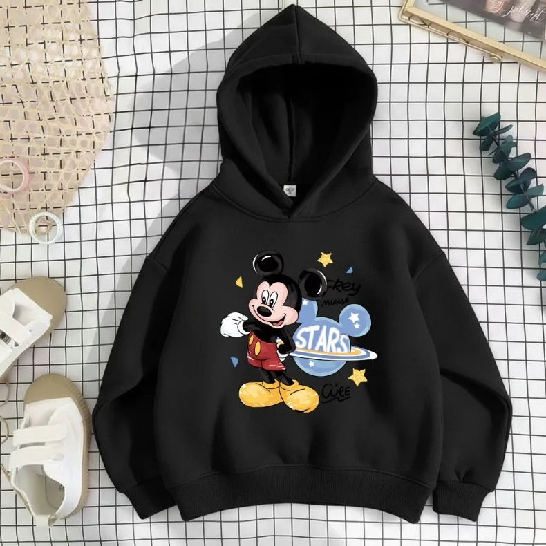 Spring New Style Boys Hoodes Sweatshirts Children's Thin Breathable Long Sleeve Tops Kids Casual Pullover Mickey Printed