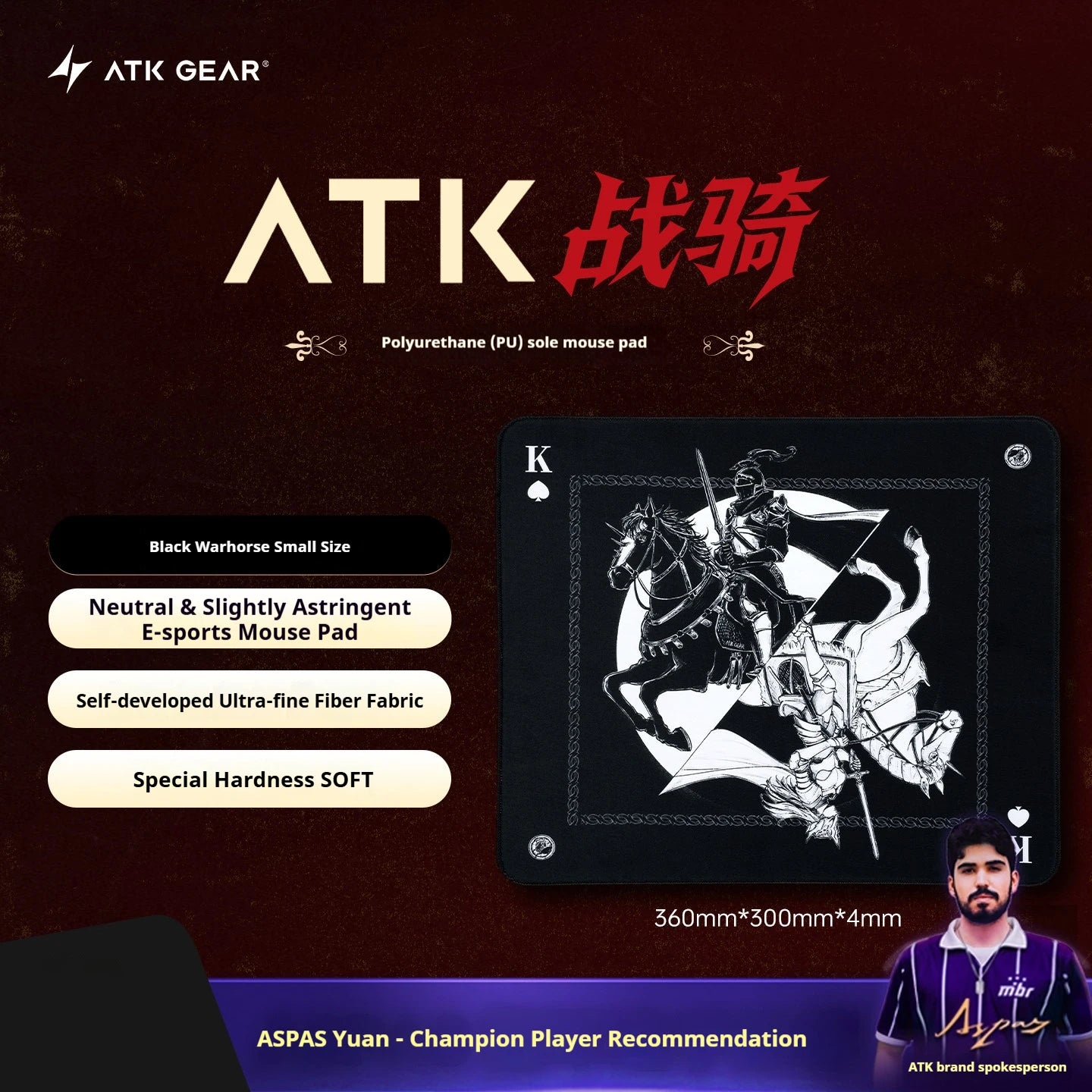 Atk Warhorse Mousepad Illustrator New Year'S Limit E-Sports Mouse Pad Microfiber Fabric 4mm Mice Pad Pc Gamer Accessories Gifts