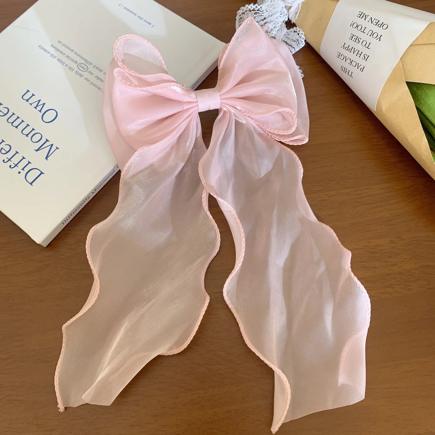 Embroidered Lace Hair Bow.