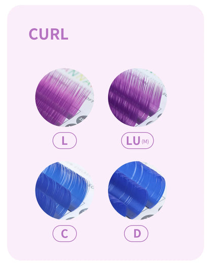 Colored Lashes Eyelash Extensions C/D/L/LU(M) Curl Mix 8-15mm Natural Soft Individual Green/Blue/Brown/Purple/Pink Eyelashes