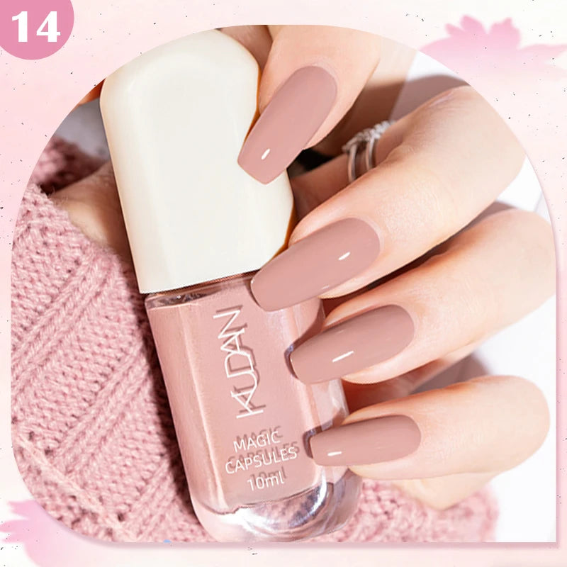 KUDAN Dark Burgundy Nail Polish, Alcohol-Free - Long-Lasting Formula Quick Drying Without Lighting, Glossy And Shiny Surface