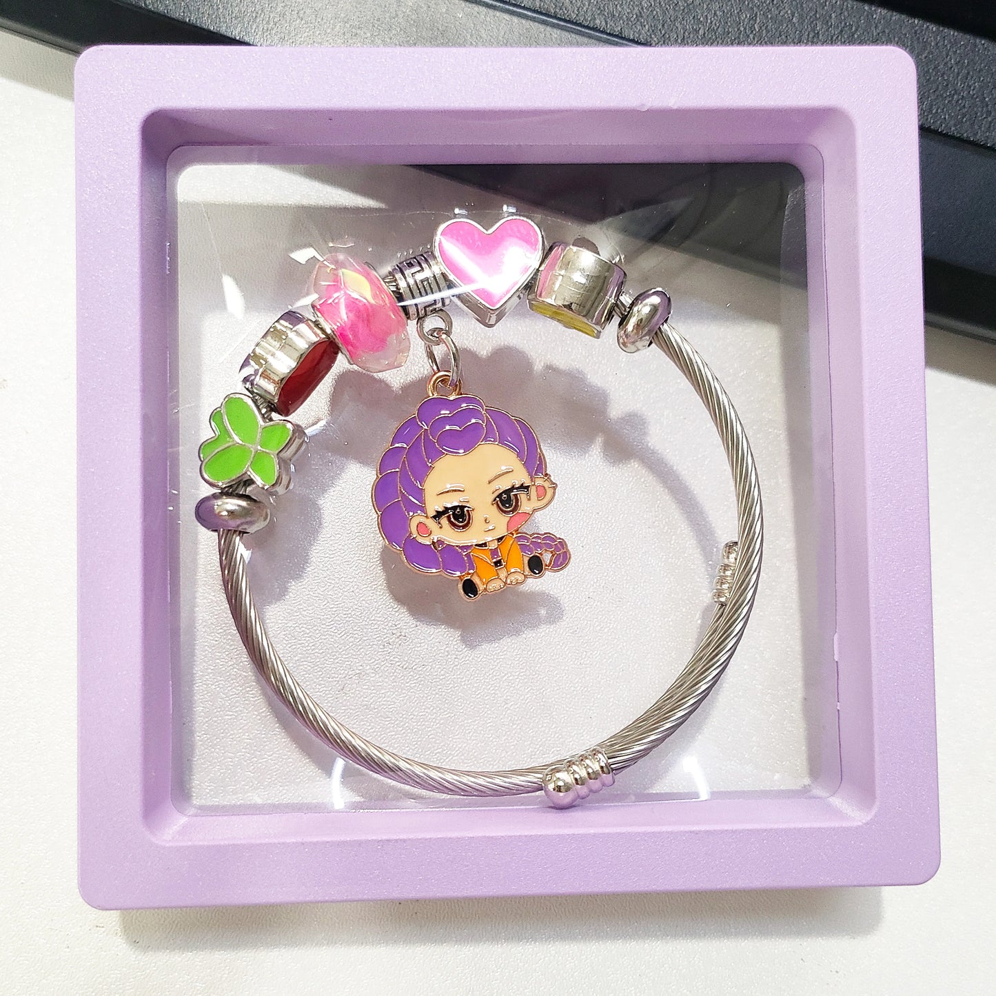 Hot 4Pcs Cartoon Anime Bracelet Set, High-Value Exquisite Bangles Ideal Children's Day Gift for Boys Girls Kids