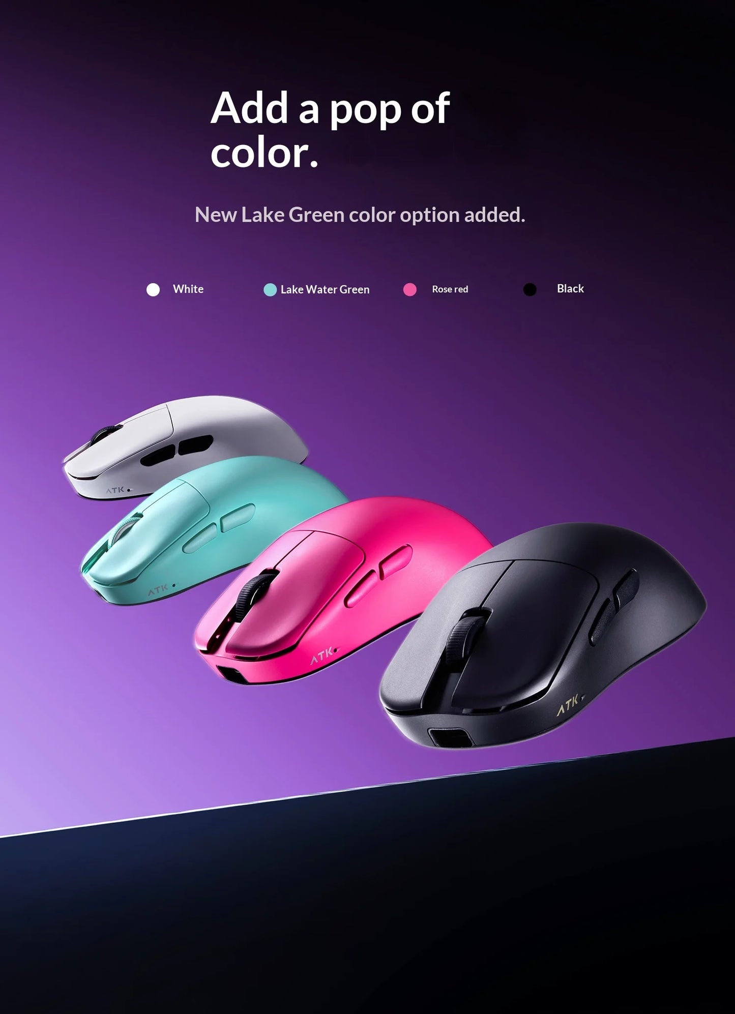 ATK Blazing Sky U2V2 Lightweight Gaming Mouse 39g 3 Mode Wireless with Paw3950 8000Hz Paw3395 for FPS Gamers PC Accessories