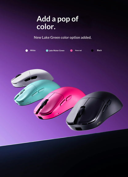 ATK Blazing Sky U2V2 Lightweight Gaming Mouse 39g 3 Mode Wireless with Paw3950 8000Hz Paw3395 for FPS Gamers PC Accessories