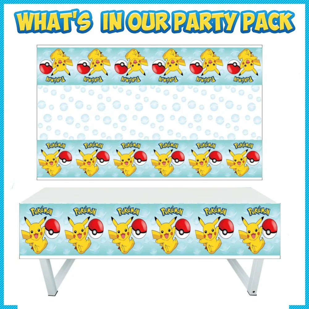 Pokemon Birthday Party Supplies Pikachu Party Decorations Foil Balloons Blowouts Tableware Plate Napkin Baby Shower Supplies Toy
