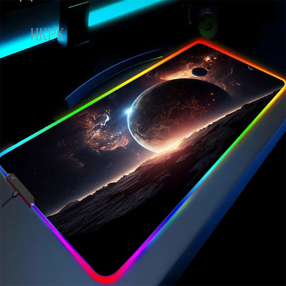 RGB Galaxy Milky Way Mouse Pad XXL 90X40 Carpet PC Gamer Computer Keyboard Desk Mat Anti-slip Mousepad Gaming Led Backlight Mats