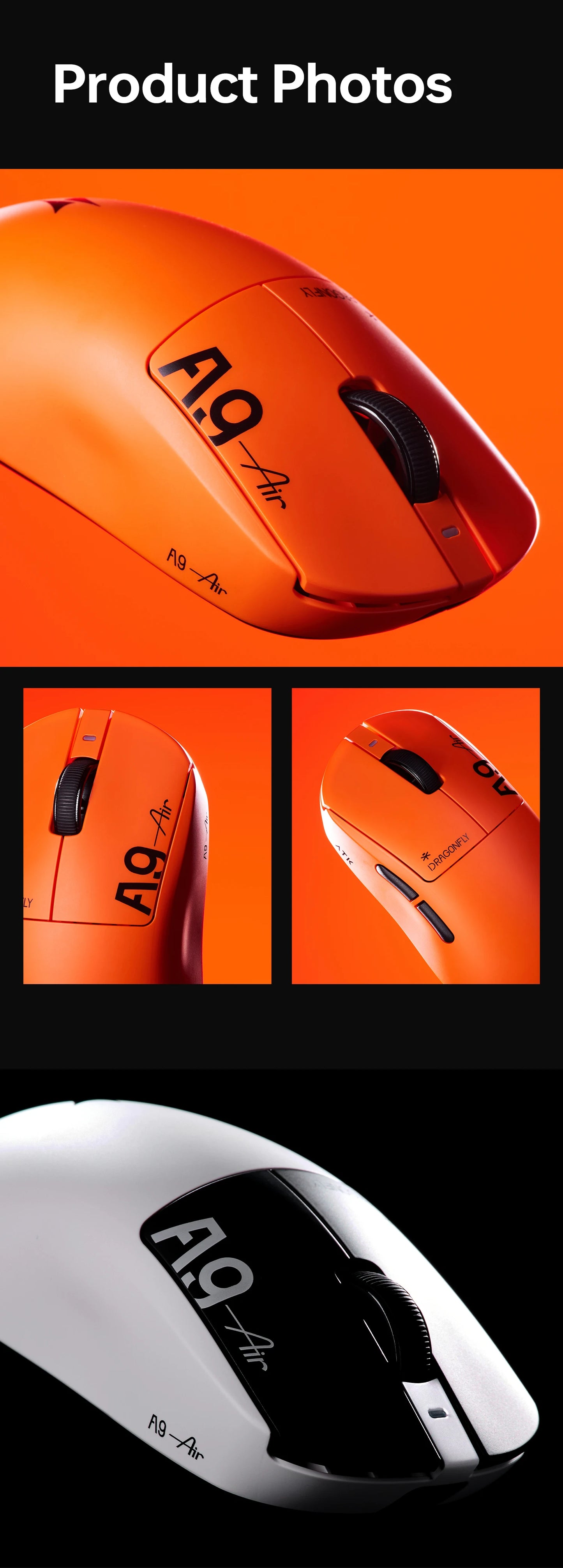 ATK A9 Air Ultimate Wireless Gaming Mouse Tri-Model Dual 8KHz PAW3950UItra 800mAh 42000DPI 750IPS Lightweight Ergonomic E-sports