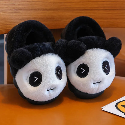 Cartoon Pikachu Figures Cotton Slippers Cover Heel Anime Peripheral Cute Flat Autumn/Winter Warm Plush Slippers Christmas Gifts