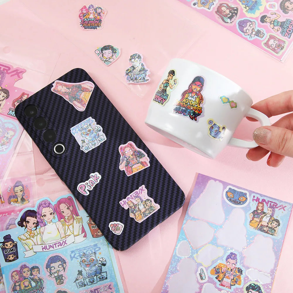 New Hot Anime Hunters Guka Stickers Laser Cartoon Capybara DIY Decor Stickers for Kids Craft Scrapbook and Journal Decoration