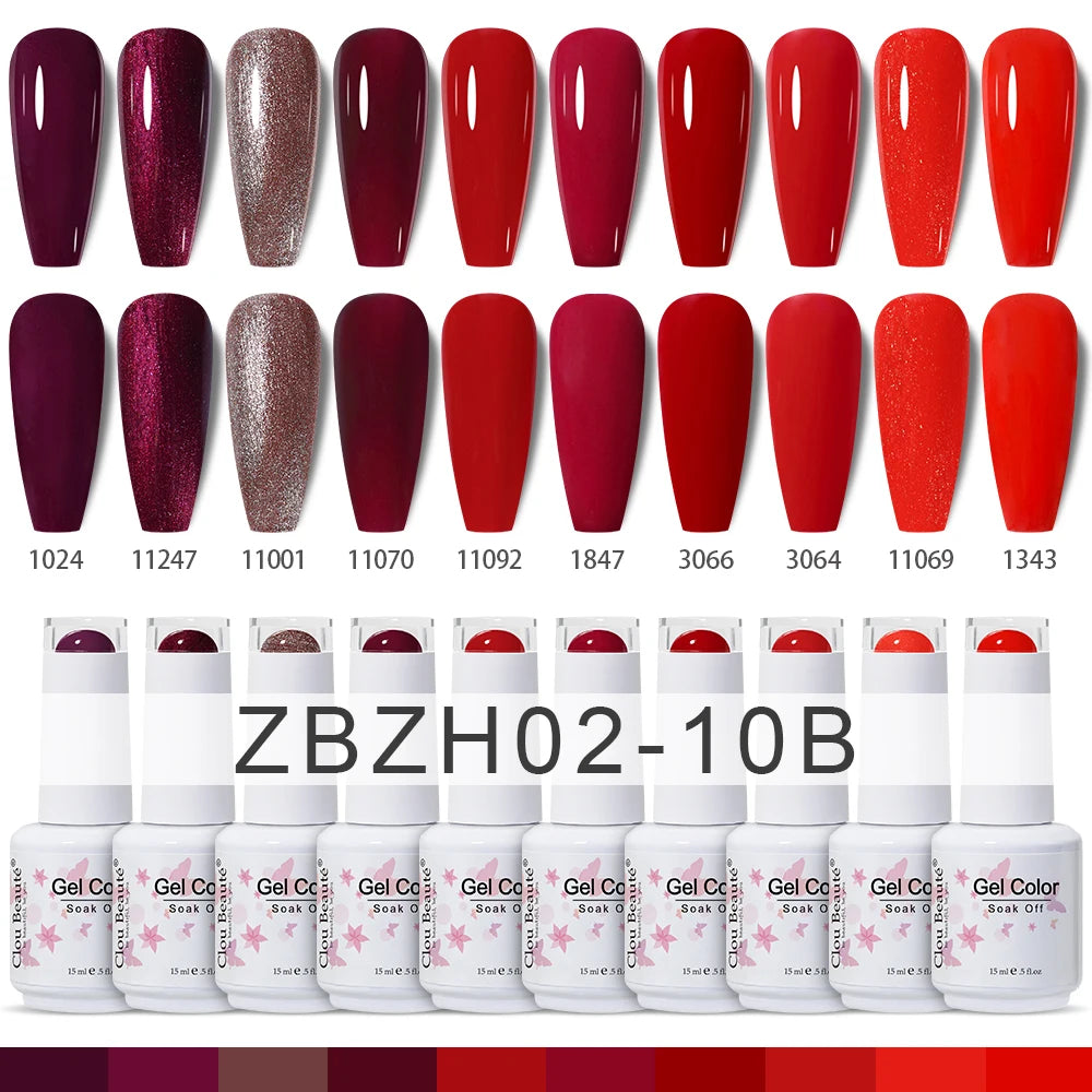 Clou Beaute 10/12/20/24pcs Gel Nail Polish Set Color 15ml White Glass Bottle Nail Art Kit Semi Permanent Gellack Nail Varnish