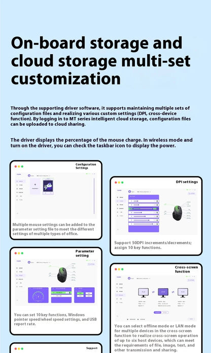 Rapoo MT560 Mouse 3mode Wireless Mice Ergonomic Hall Magnetic Induction Knob Cross Screen Custom Lightweight Gaming Pc Accessory