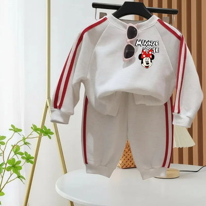 Spring New Style Girls Clothing Sets 2026 Children's Casual Tracksuits Fashion O Neck Hoodies and Side Stripe Trousers Two Piece