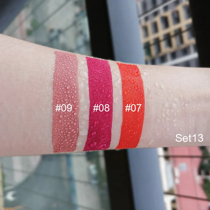 3pcs/set Liquid Lipsticks Waterproof Long Lasting Cosmetic Red Blue Purple Matte Lip Gloss Nude Lip Tint Stain Makeup