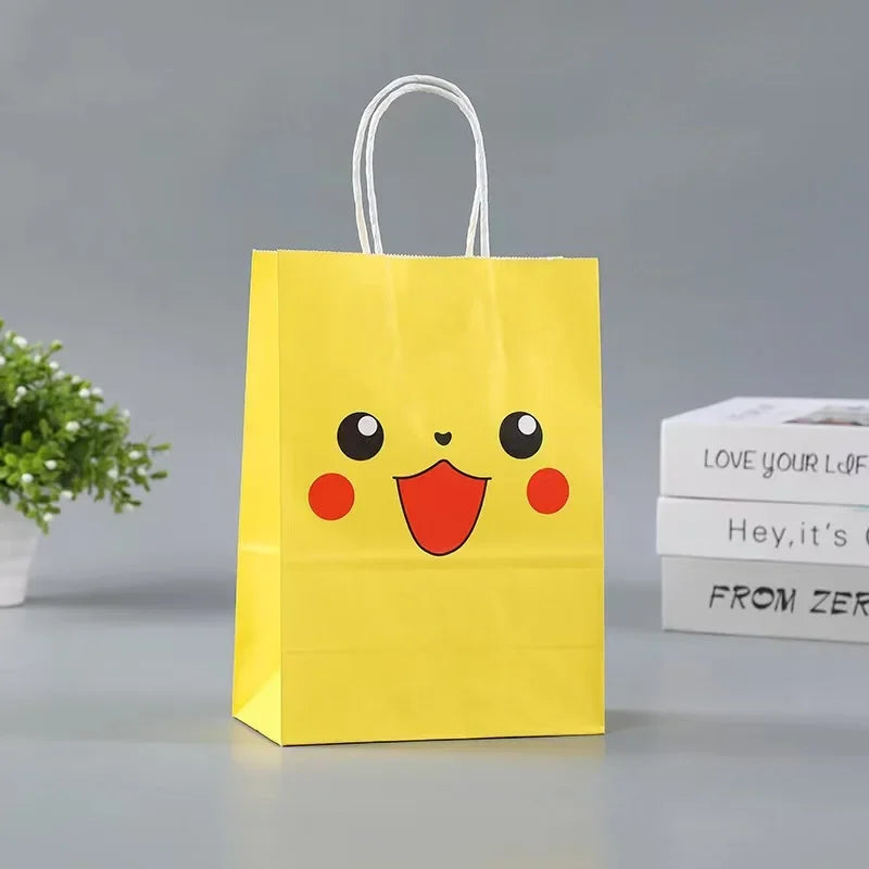 Pokemon Themed Cartoon Pikachu Birthday Party Children's Bag Balloon Decoration Paper Bag Cake Box Baby Shower